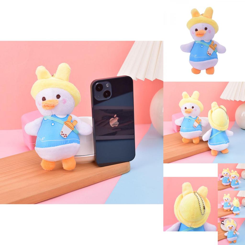 Adorable Japanese-style Plush Duck Keychain For Kids Soft Pp Cotton Toy