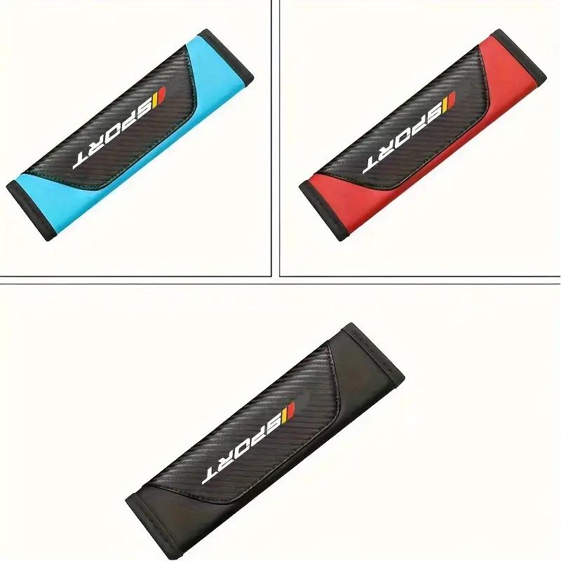 A Faux Leather Car Seat Belt Cover With Shoulder Pad - Breathable PU Leather, Suitable For All Models