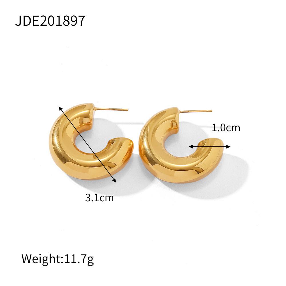 Stainless steel oil drop zircon water drop stud earrings light luxury niche earrings titanium steel Europe and America