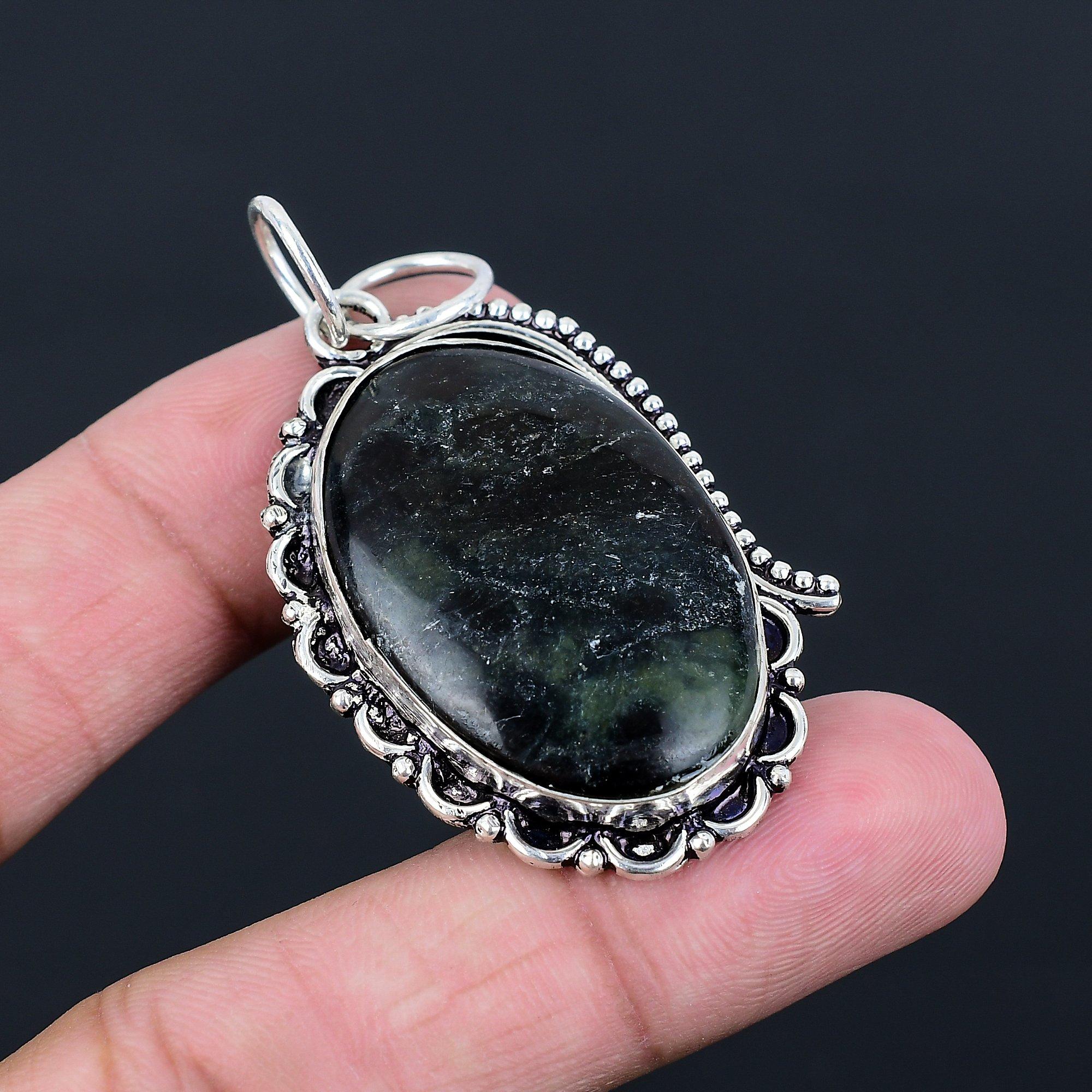 Sterling Silver Natural Vasonite Bezel Handcrafted Daughter Boho Pendant Jewelry