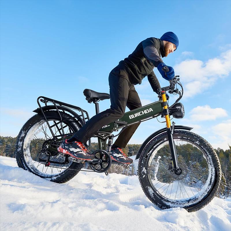 Burchda R5Pro 1500W50km/h 26-inch Folding Electric Mountain Bike 48V20AH Lithium Fat Electric Bicycle Motorcycle
