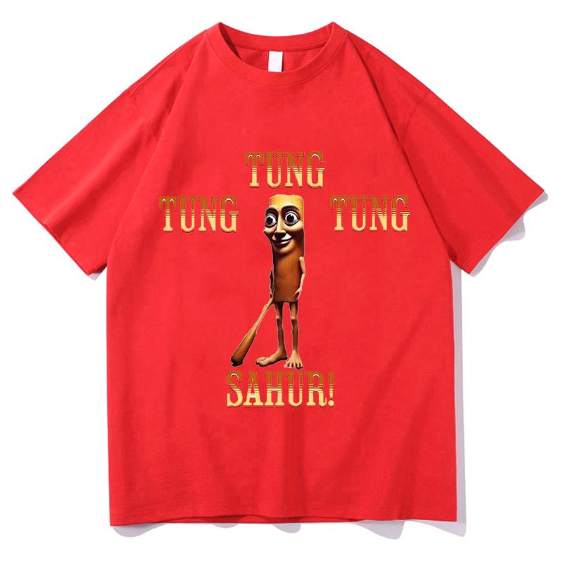 Tung Tung Tung Sahur- Italian Brainrot Meme TShirts Funny Men/Women Clothing Aesthetic Tops Unisex Clothes Cotton Soft T-shirts