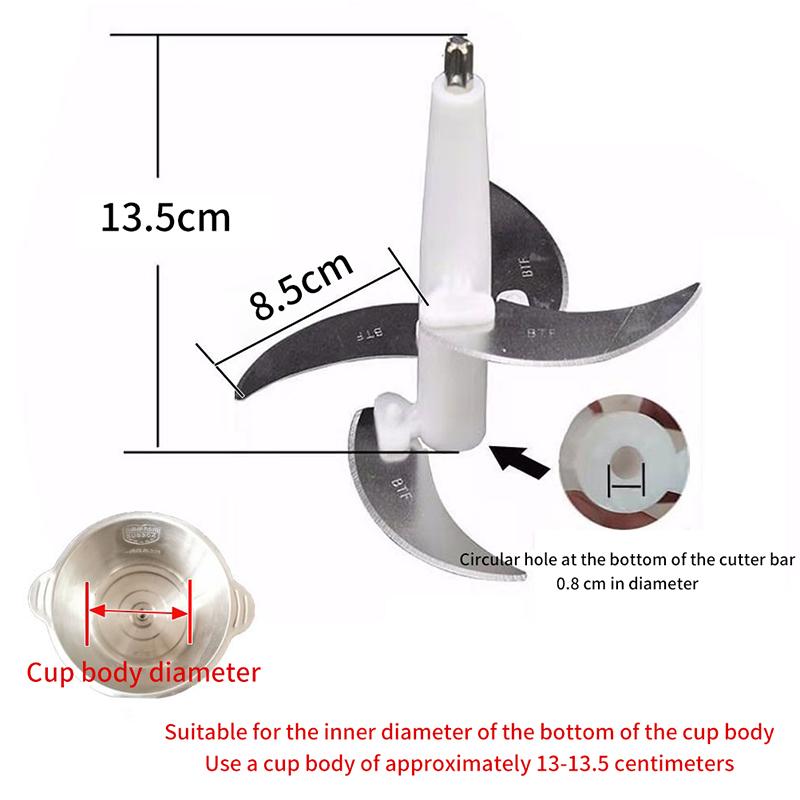 Elektrischer Fleischwolf, Klinge für Lebensmittelzerkleinerer, Prozessor, Ersatzteile für 2 l/3 l/4 l, Fleischwolf-Zubehör, Küchengeräte