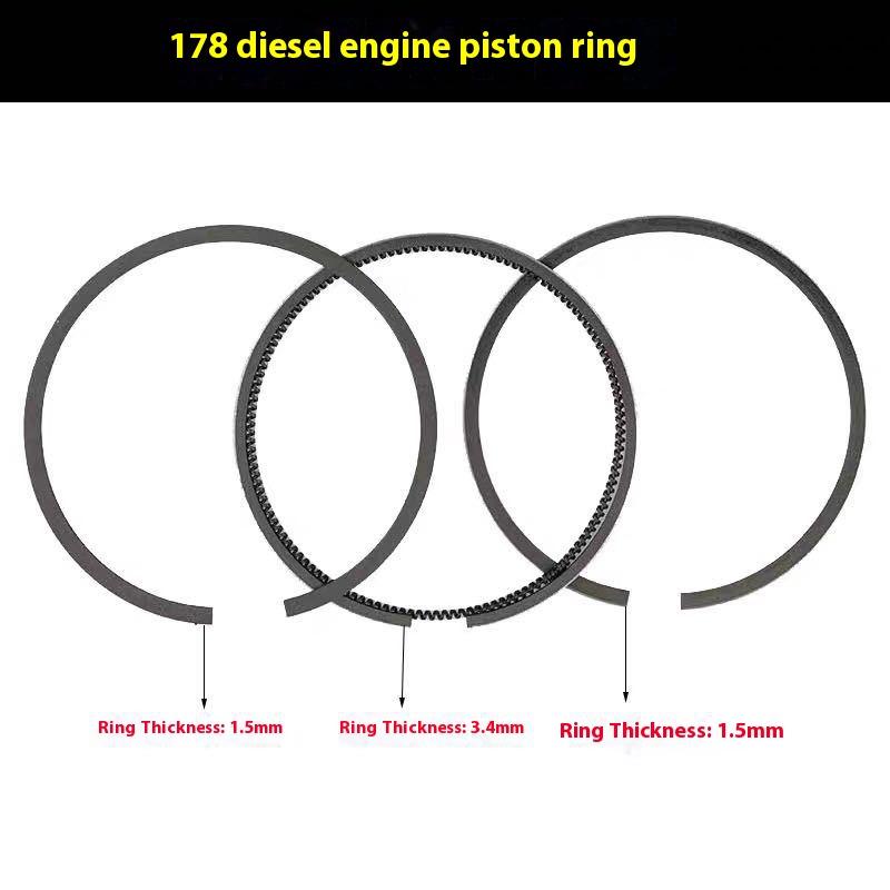 3 Τεμάχια/Σετ Δακτύλιοι Πιστονιού Κατάλληλοι για Μονοκύλινδρους Κινητήρες Ντίζελ 168F 170F 173F 178F 186F 188F 192F Γεννήτριες 2KW 5KW 6KW 7KW 8KW Ανταλλακτικά