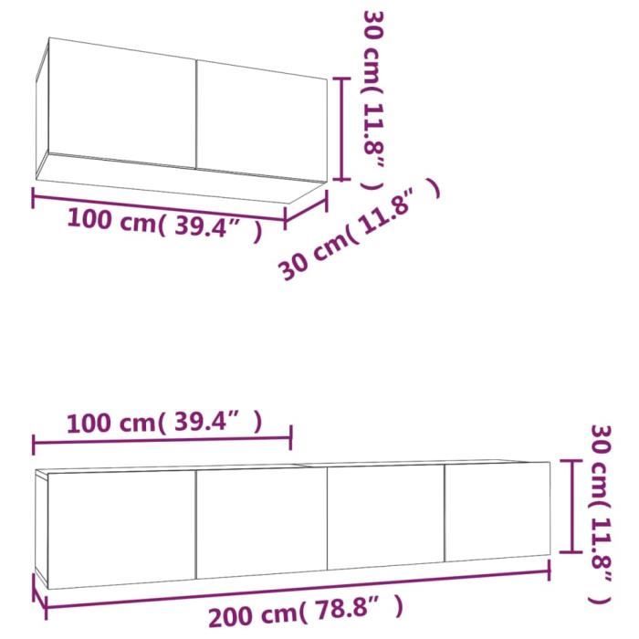 VidaXL Ensemble de meubles TV 3 pcs Blanc Bois d'ingénierie 3114478