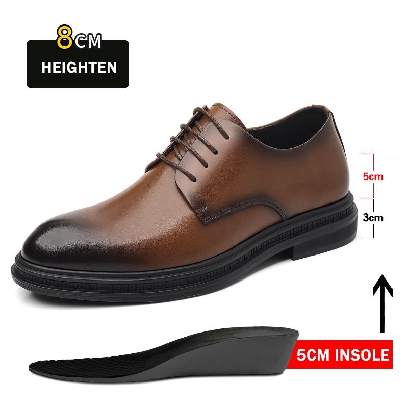 Fashion Hollow Out Elevator Shoes Men Dress Shoes 3/6/8 Cm Formal Shoes Spring/summer Classic Business Luxury Men Oxfords Lift Suit Shoe