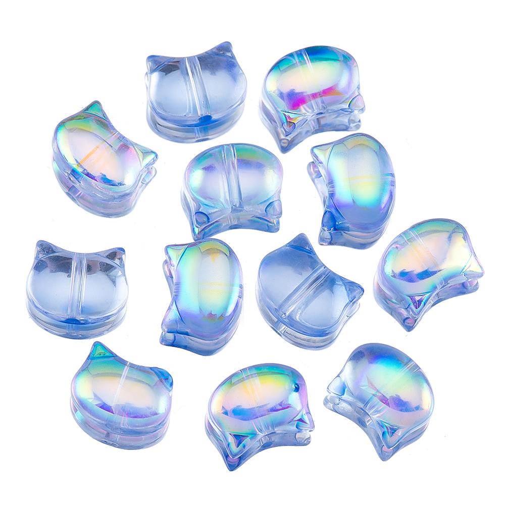 10 Stück 50 Stück Bunte Katzenkopf-förmige Acrylperlen Bunte lose Abstandshalterperlen für die Schmuckherstellung DIY Armband Halskette Zubehör