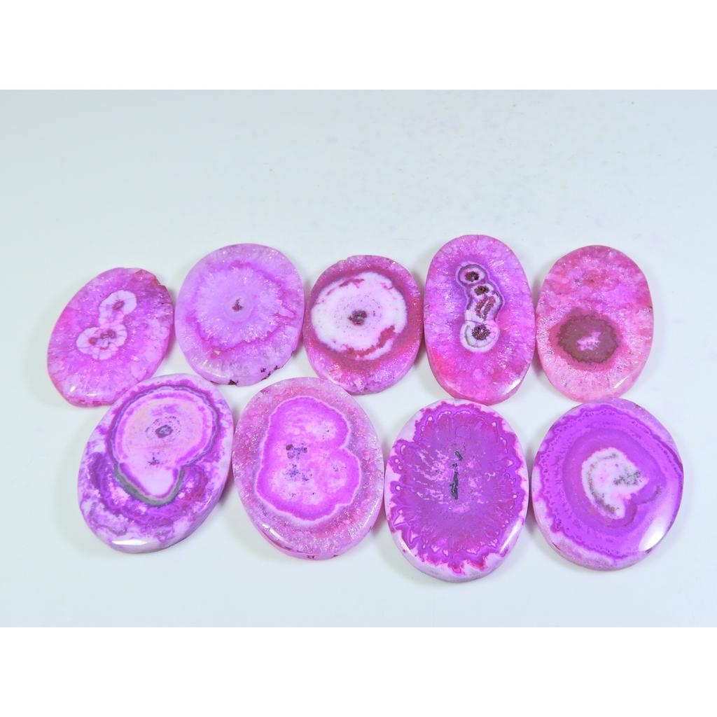 358Cts.Dyed Solar Cab Druzy Agate Oval Shape Cabochon Loose Gemstone 9PcsLot A-709