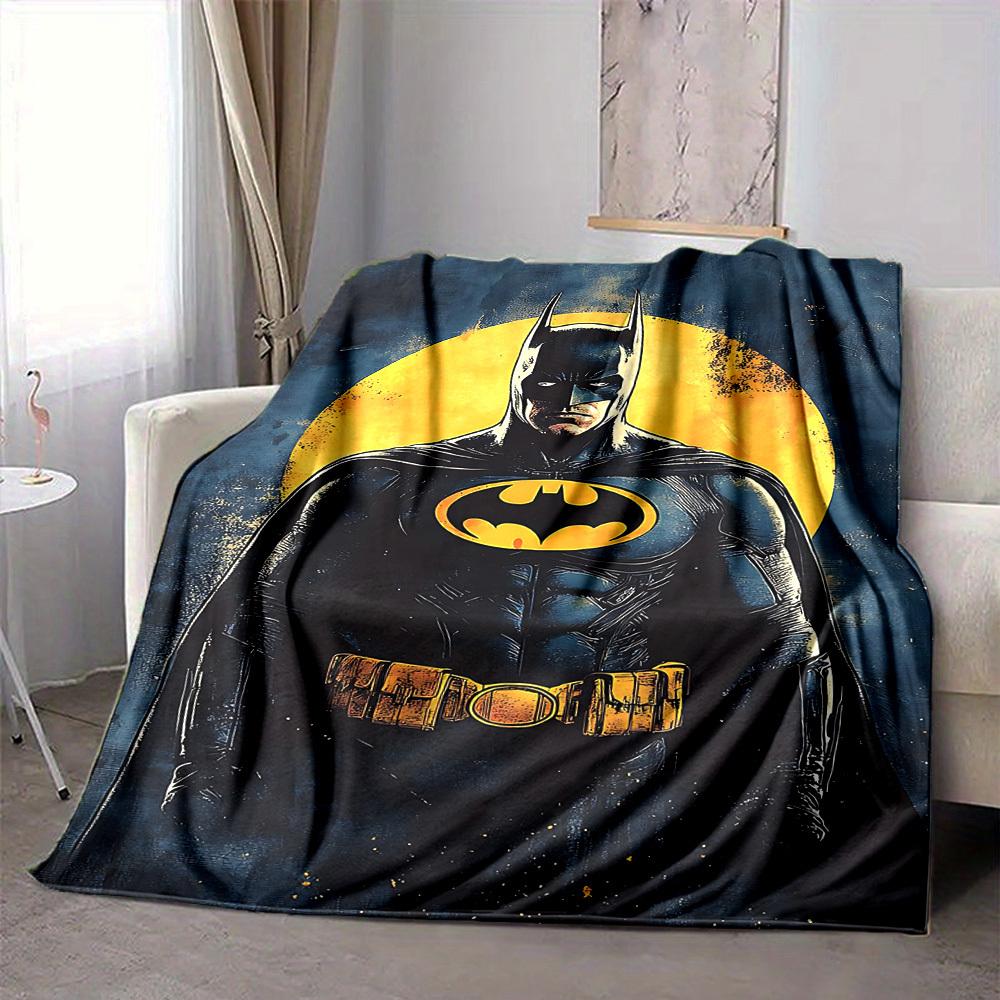 1pc Batman Flannel Throw Blanket - HD Printed Lightweight Soft Warm All-Season Blanket for Sofa, Bed, Travel, Camping 144
