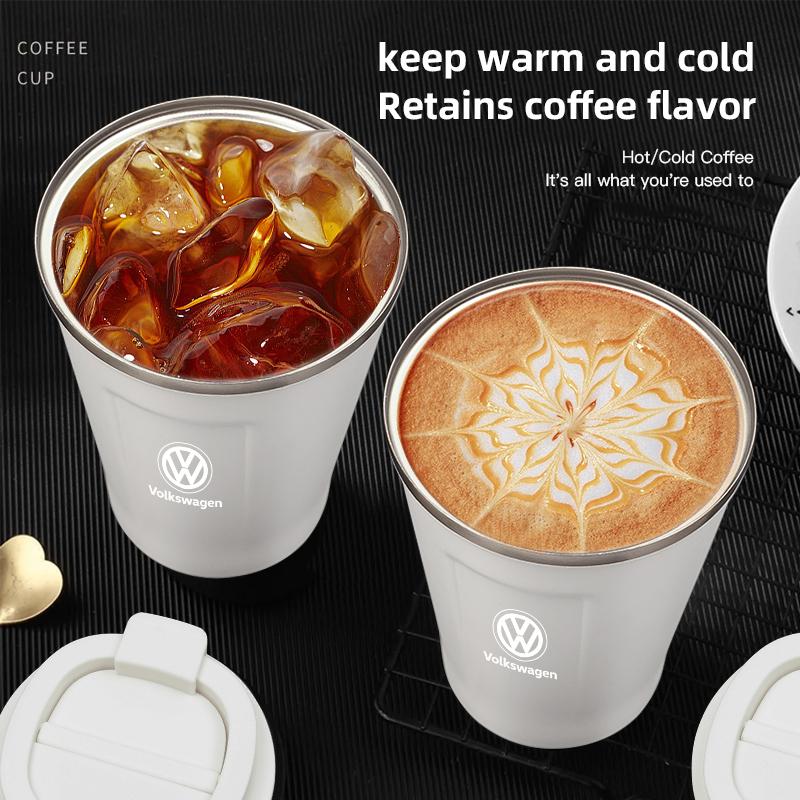 2026 Hot For Volkswagen VW Car Portable Coffee Cup Laser Car Logo Insulated Mug For Volkswagen VW Polo Golf T5 Caddy T4 Touran G