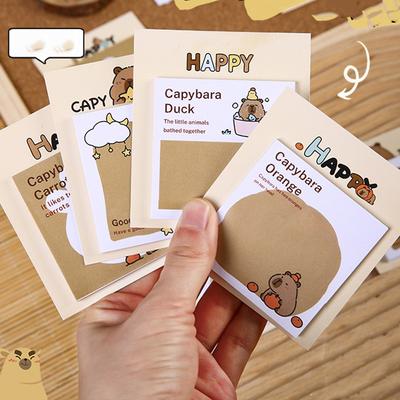 1 Piece Sticker Cute Kapibala Sticky Notes Guinea Pig Memo Pads Office School Supplies Stationery