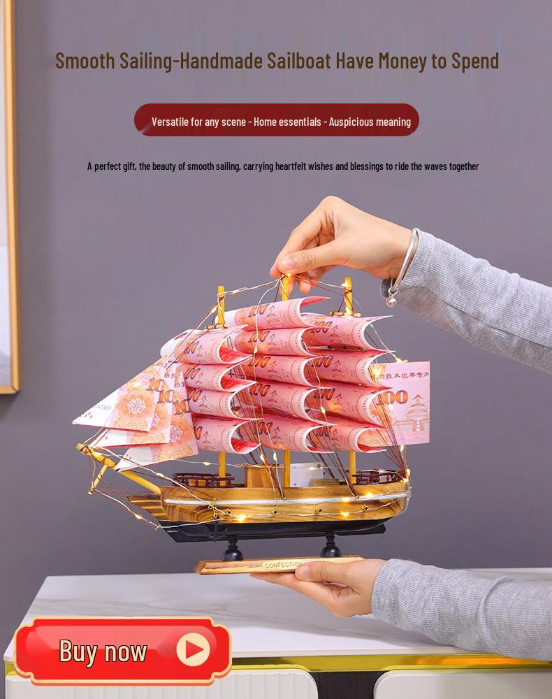 Smooth Sailing Ship Model: Elegant Ornament for Living Room, Wine Cabinet, Bookshelf, or Entryway - Perfect Small Gift