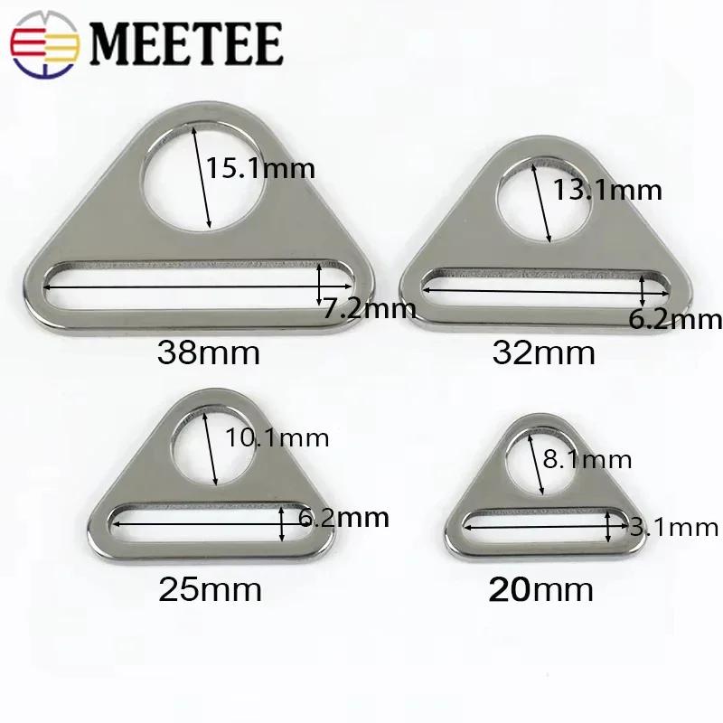 Meetee 5/10Pcs 20-38mm Stainless Steel Buckle Bag Strap Adjuster Buckles Bra Bikini Connector Clasp Anti-slip Fixing Accessories