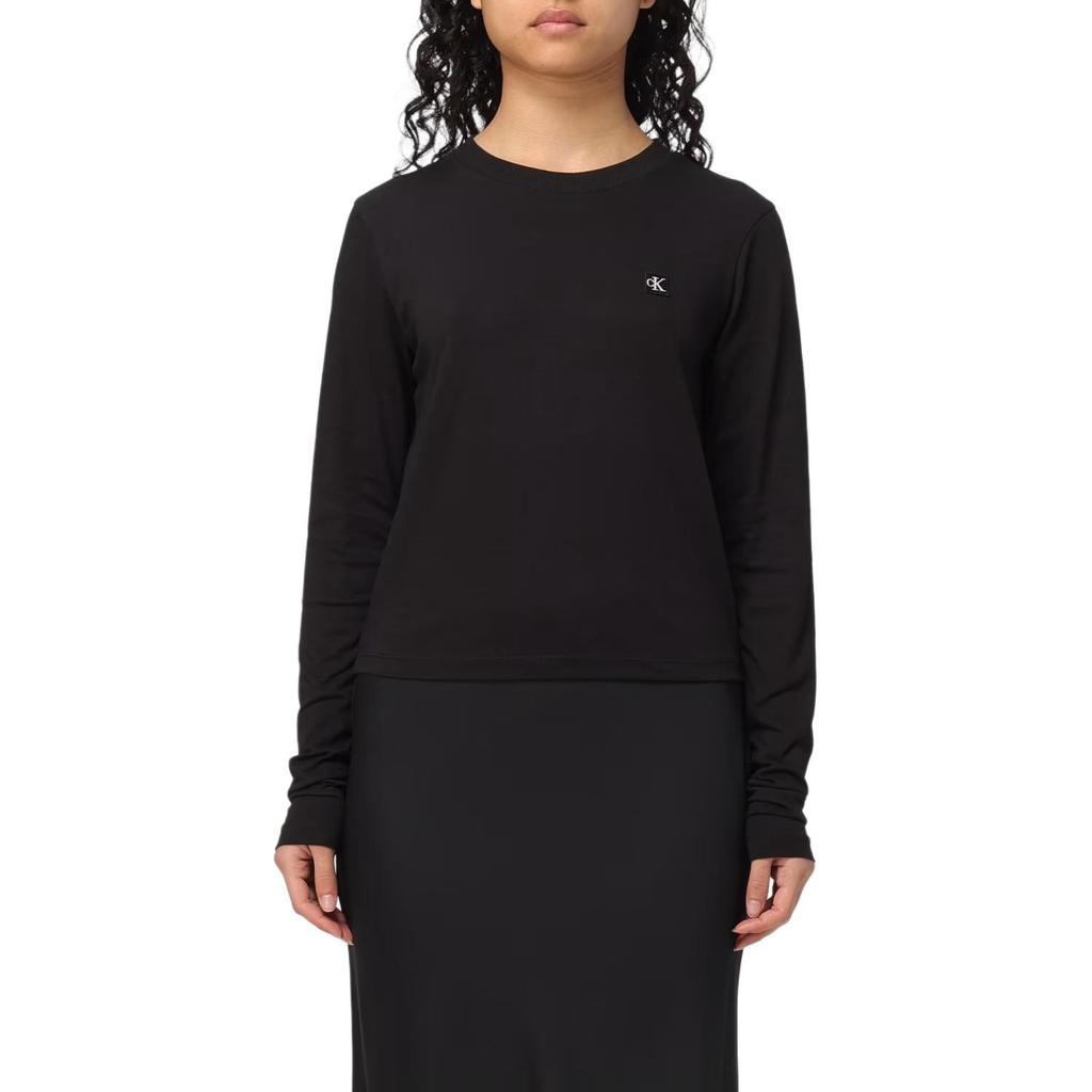 Calvin Klein Logo Round Neck Long Sleeve T-Shirt Women Tops Black J20J222884-BEH
