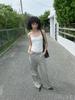 KIJUN Polka Dot Layered Tank Top Off-White