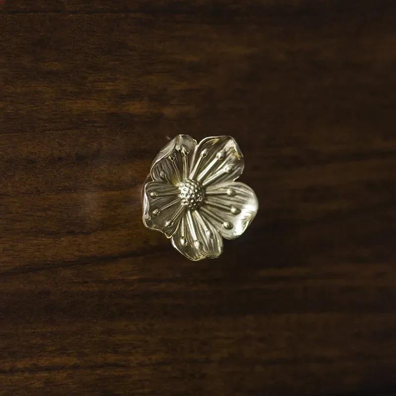 1pcs Pure Brass Handle Drawer Flower Knobs and Handles Single Hole for Dresser Wardrobe Cabinet TV Cabinet Wine Cabinet Knobs