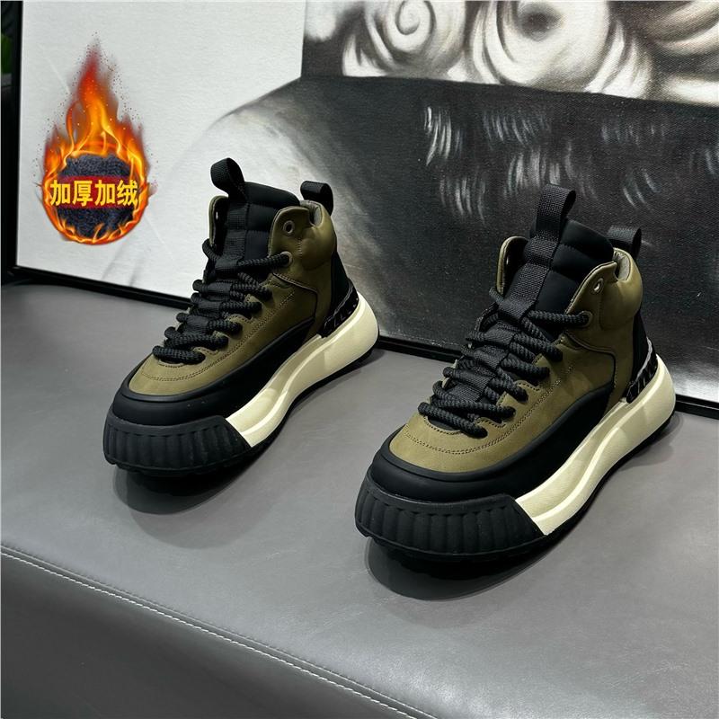 Shoes spring new mid-top shoes trendy lace-up platform shoes outdoor sports and leisure shoes qs