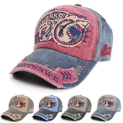 Washed Cotton Baseball Cap For Men Embroidery Letter Casquette Streetwear Snapback Women Hat Retro Casual Trucker Caps