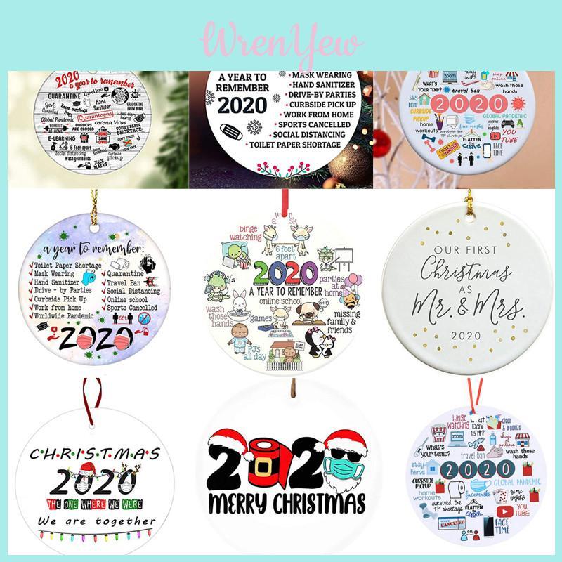 High-quality 2020 Quarantine Ornament Circular Acrylic Christmas Tree Decor