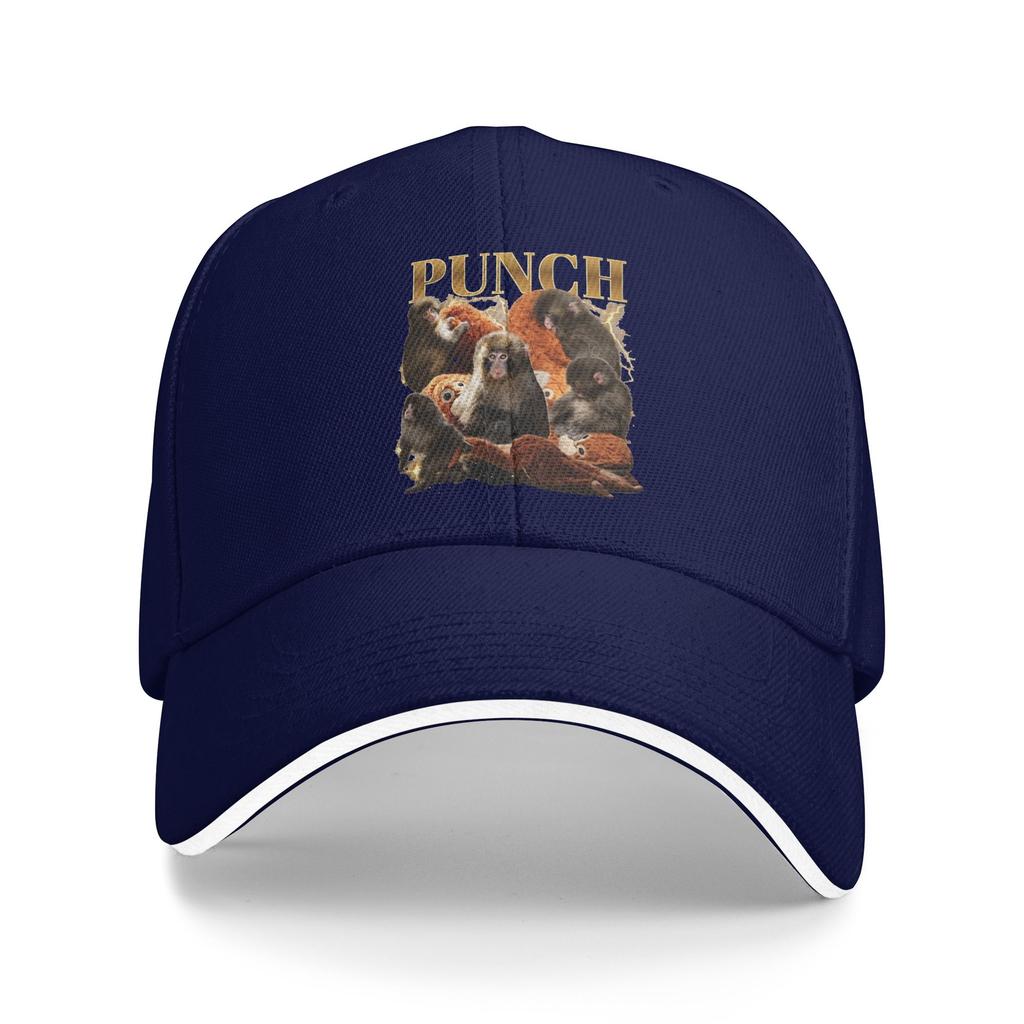 Team Punch Baby Monkey Punch Baseball Cap  Vintage Couple Women Trucker Hat Breathable Print Hunting Camping Baseball Caps Gift