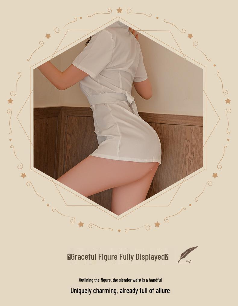 Elegant White Nurse Cosplay Lingerie Set