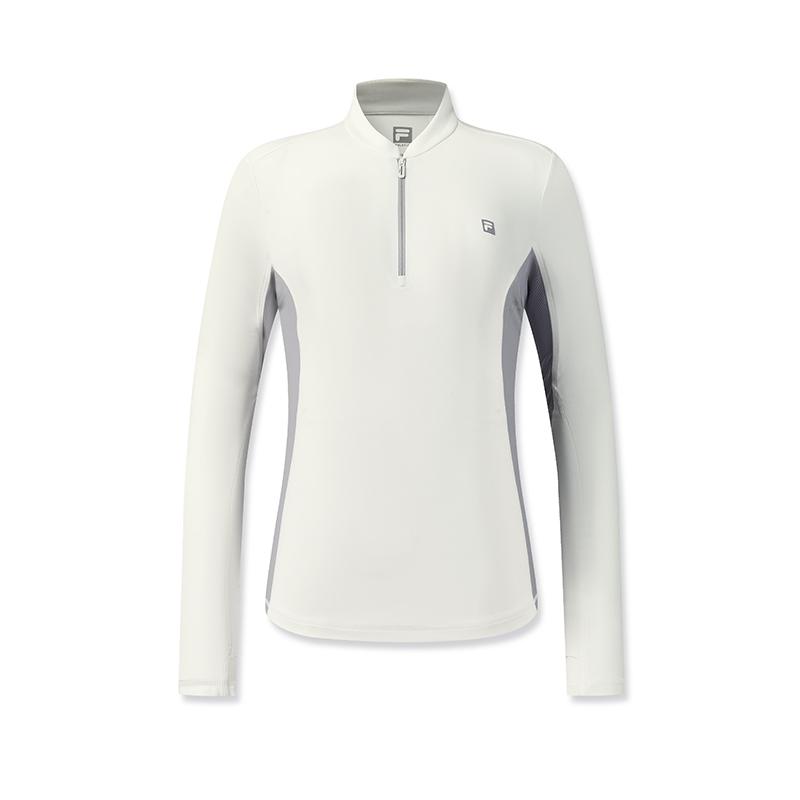 FILA Fitness Series Simple Sports Casual Training Comfortable Knitted Slim Fit Long Sleeve T-Shirt Women tops White A11W611205FIV