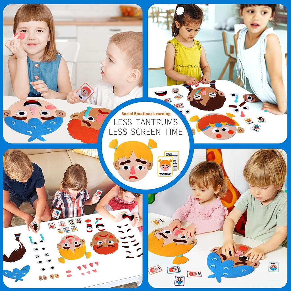 Kinder Gesichtsausdruckskarten für Grimassenspiele, Emotionale Veränderung, Montessori Vorschul-Lernaktivität, Sensorisches Spielzeug, Geschenk