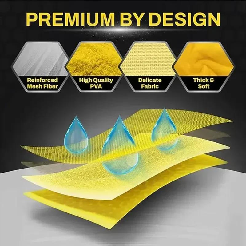 remium PVA Car Wash Towel - Ultra Absorbent & Scratch-Free Microfiber Drying Cloth for Auto Detailing, Reusable Fast-Drying