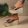 Fashion Summer Women's Wedge Slippers Leopard Print women Platform flip flops Outdoor Leisure Large Size chanclas de mujer pantuflas