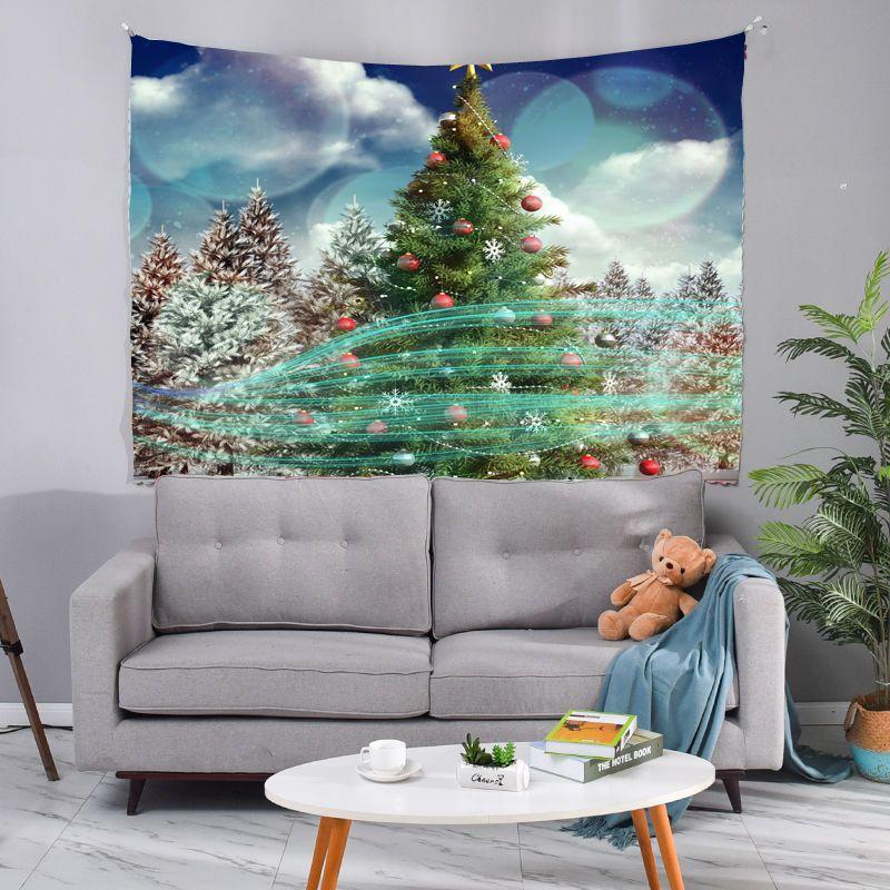 Tapestry Christmas Tree Background Hanging Cloth Party Bedroom Living Room Bedside Decoration Wall Tapestry