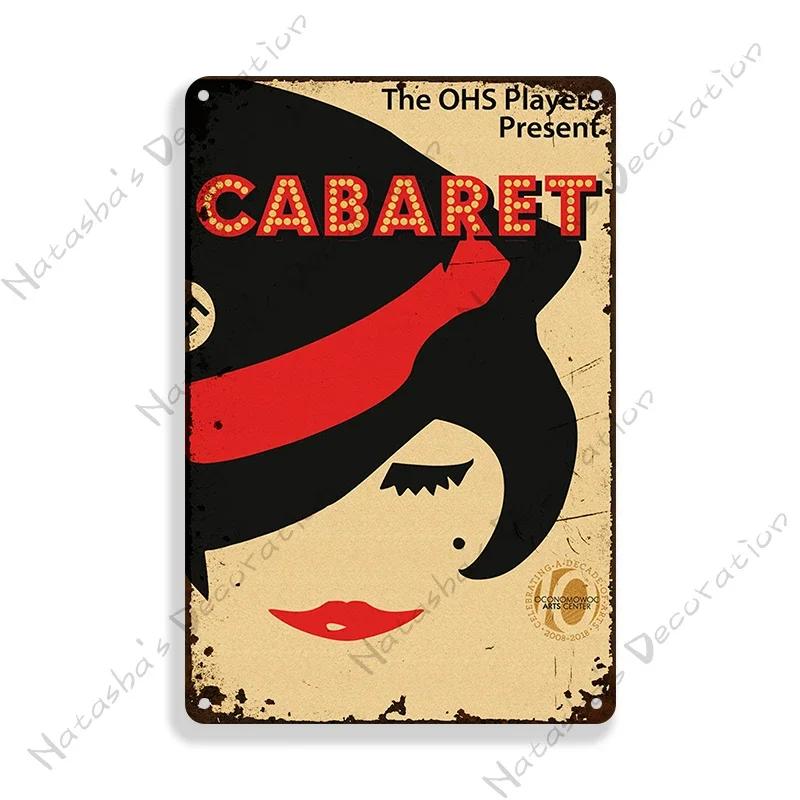 Cabaret Poster Music Movie Metal Sign Decorative Plate Home Restaurant Bar Club Wall Decor Vintage Metal Poster Industrial Decor