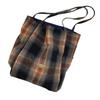 Vintage Plaid Woolen Tote Bag In Yellow Check And Brown Check With Spacious Design For Daily Use