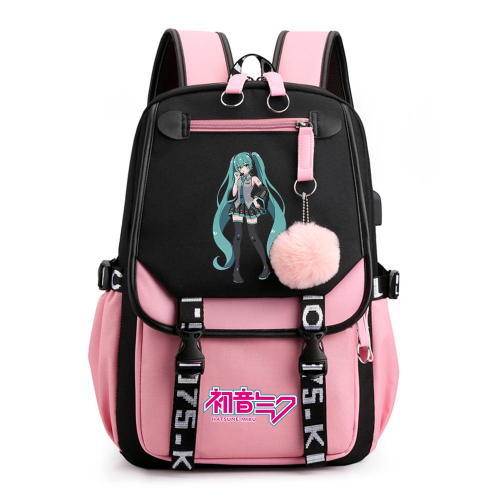 Anime Hatsune Miku Potisk Batoh Školní taška pro Teenagera Studenta Dívku Chlapce Taška na knihy Velká kapacita vodotěsný Cestovní taška Dárek Ruksak
