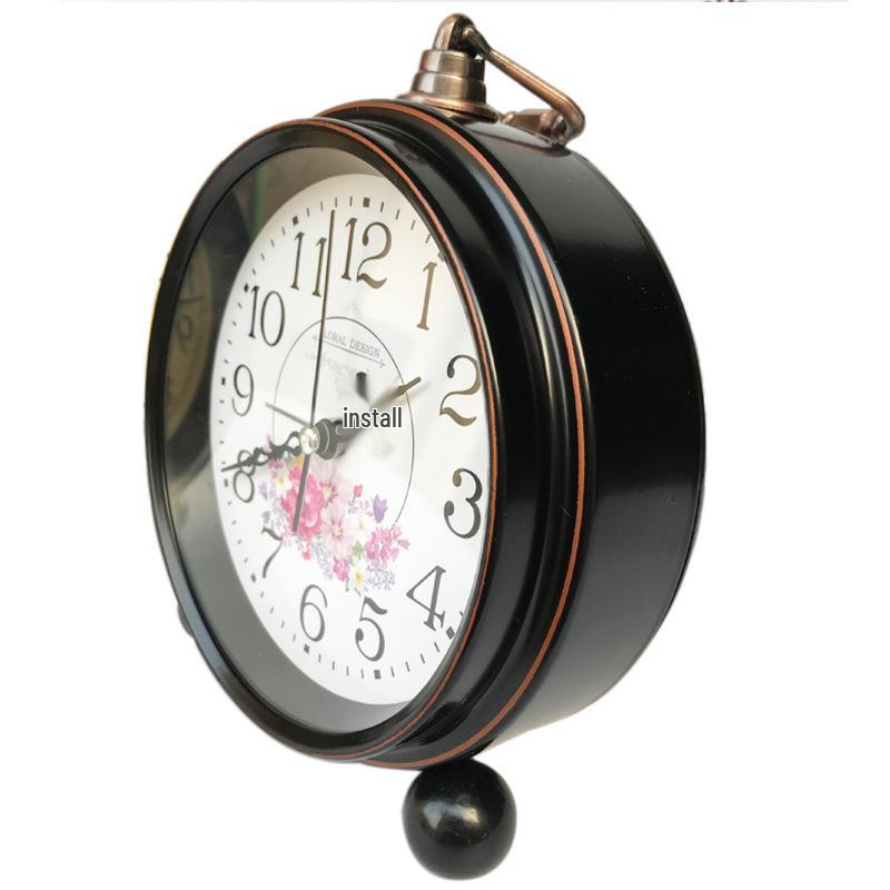 5.5-inch Retro Silent Metal Alarm Clock for Students and Children, Desktop/Desktop Clock