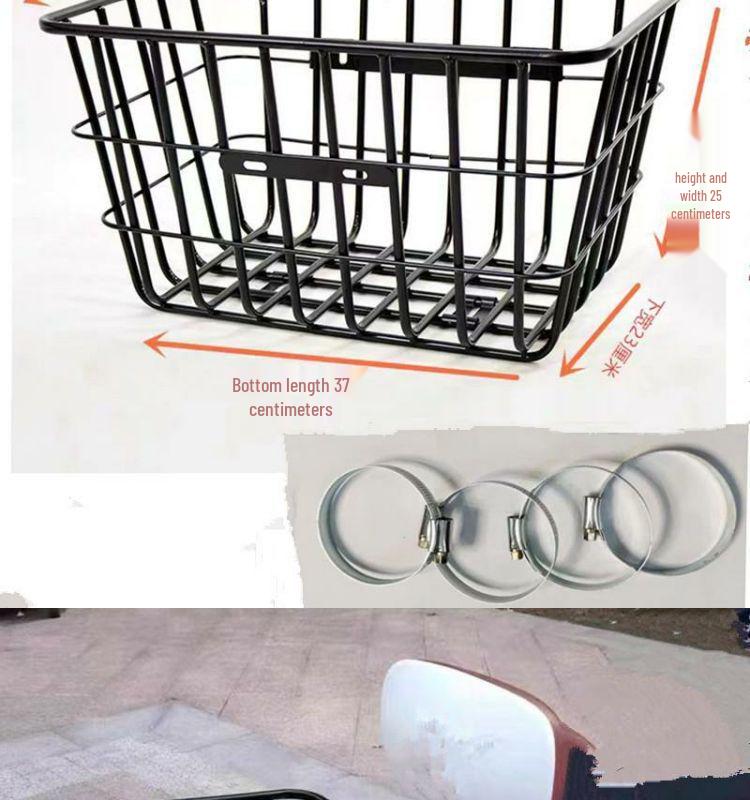 Waterproof Rear Bike Basket for Electric Bikes and Scooters - Thickened Design, Ideal for Students