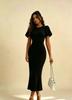2026 new women's clothing temperament commuter high-end dress elegant slit short sleeve hip skirt women's summer