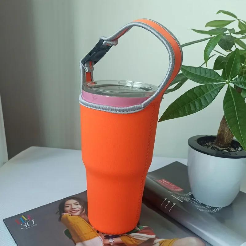 

30 унций цветной антипригарный чехол для чашки Экологичный держатель для кружки для воды Бутылка для переноски стакана Аксессуары для чашек