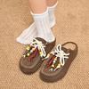 Fashion 2025 NEW Fashion Colored Beads Lace Up Casual Shoes Women 2025 Autumn Comfort Round Toe Sneakers Soft Non Slip Shoes