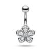 Hypoallergenic Belly Button Ring 316 Stainless Steel Shiny Zircon Fashion Navel Piercing Jewelry for Summer Beach Vacation