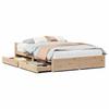 VidaXL Cadre de lit avec tiroirs 120x190 cm bois de pin massif, sommier, cadre de lit double, cadre de lit en bois massif, 3301676