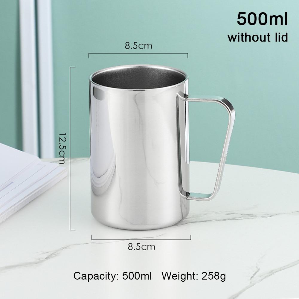 1Pcs New 200/300/400ML Stainless Steel Mug Drink Beer Tea Juice Anti-scalding Water Cup Portable with Lid Tea Cup