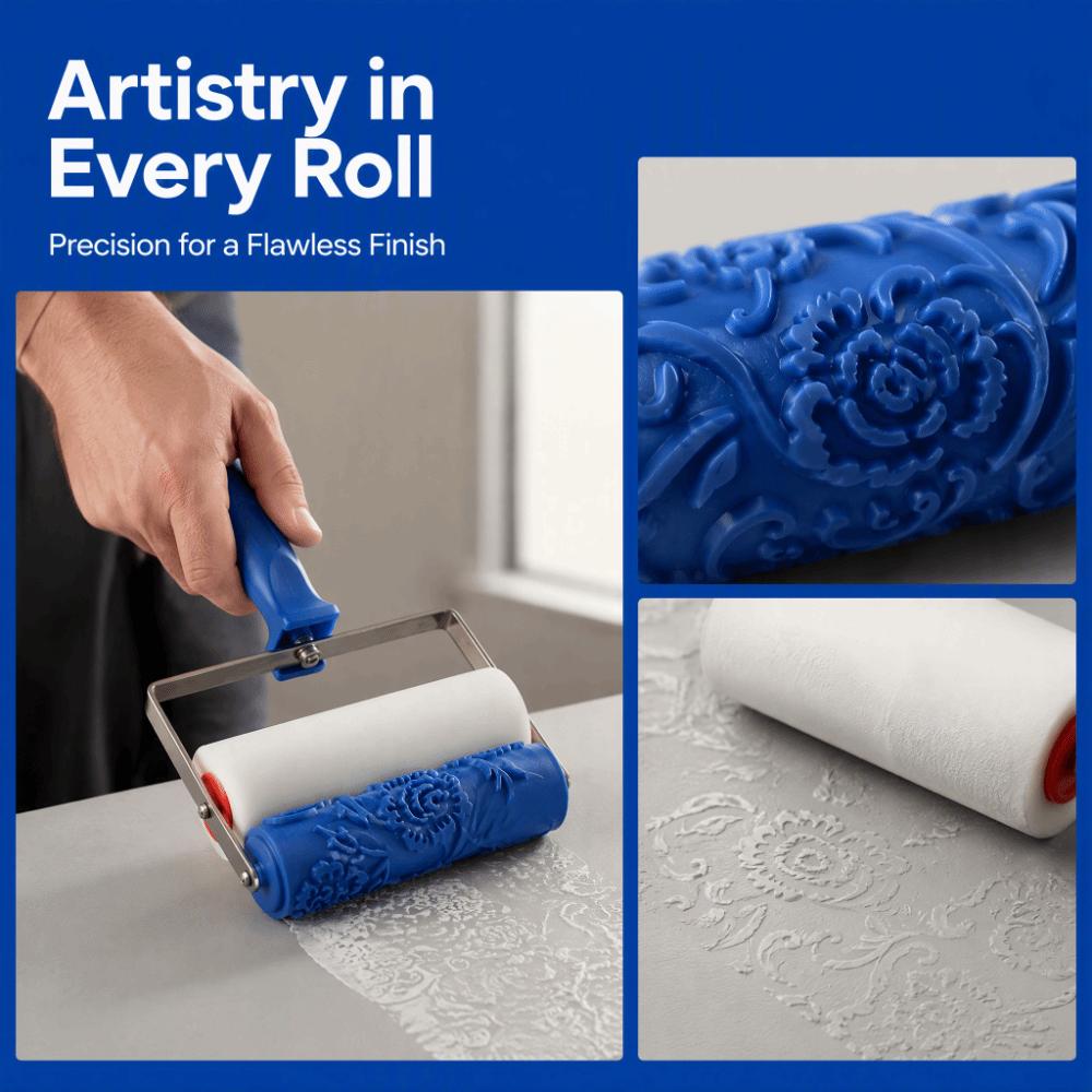 Smooth Coating Paint Roller Brush Reusable Fine Detailing Patterned Paint Roller 3D Pattern Precision Printing Roller Brush Tool