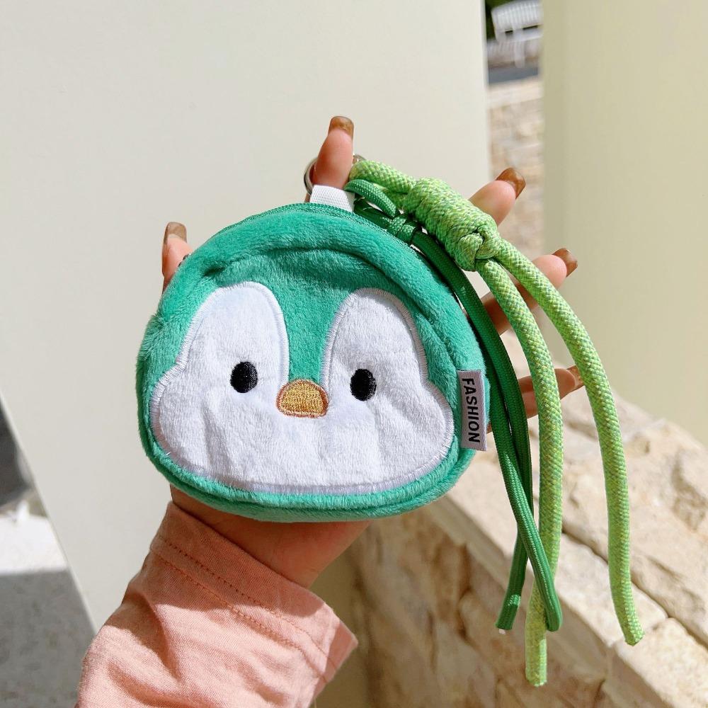 

Colorful Hanging Rope Cartoon Keychain Pendant Mini Storage Bag Small Makeup Bag Students зелёный