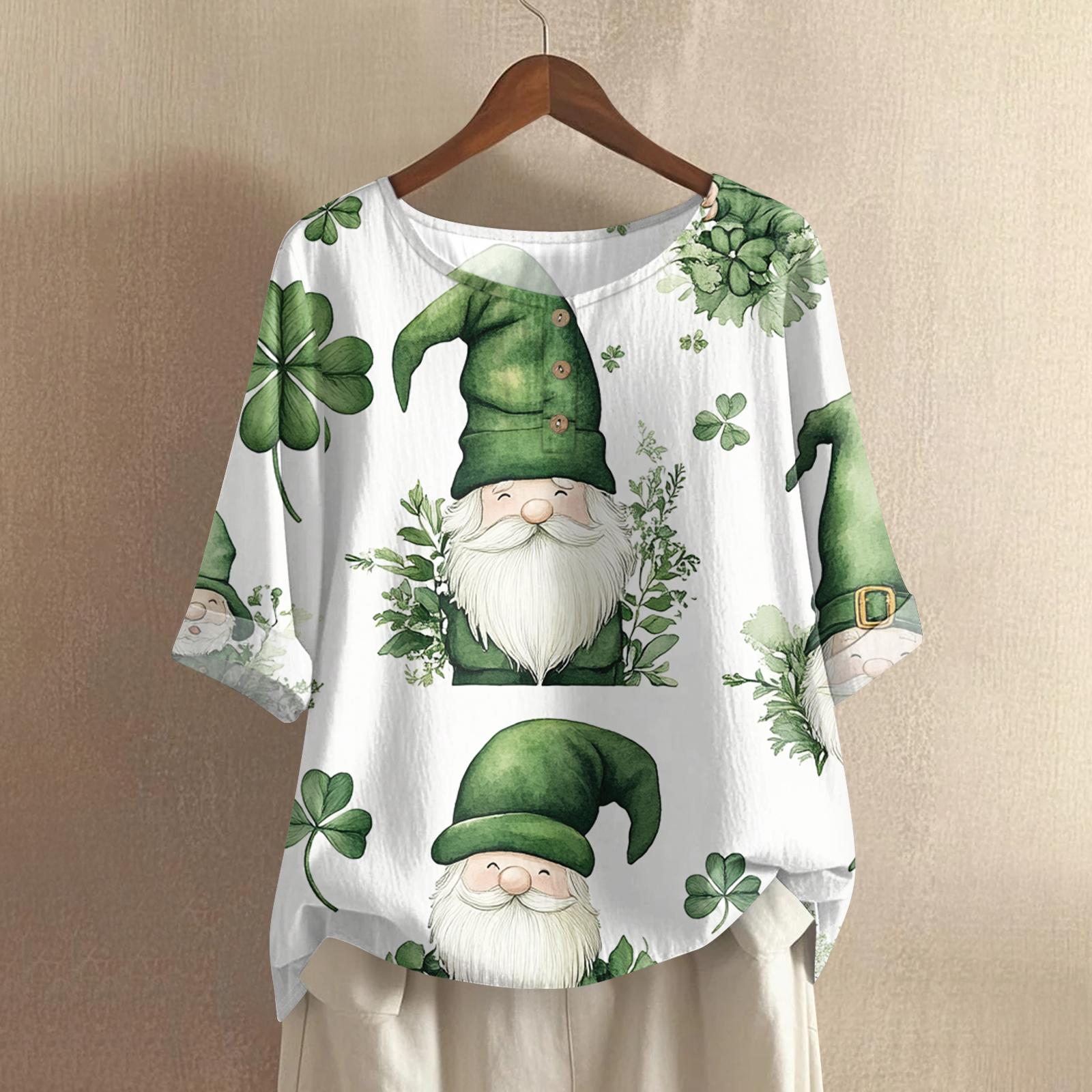 

Women s Fashionable And Casual Shirt Half-sleeve Round Neck Cotton And Linen Blouse Top L білий