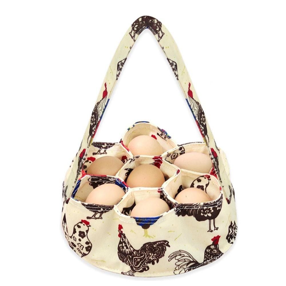Soft Eggs Gathering Bags Portable Canvas Egg Holder Quality Material Easter Egg Collector  Kitchen