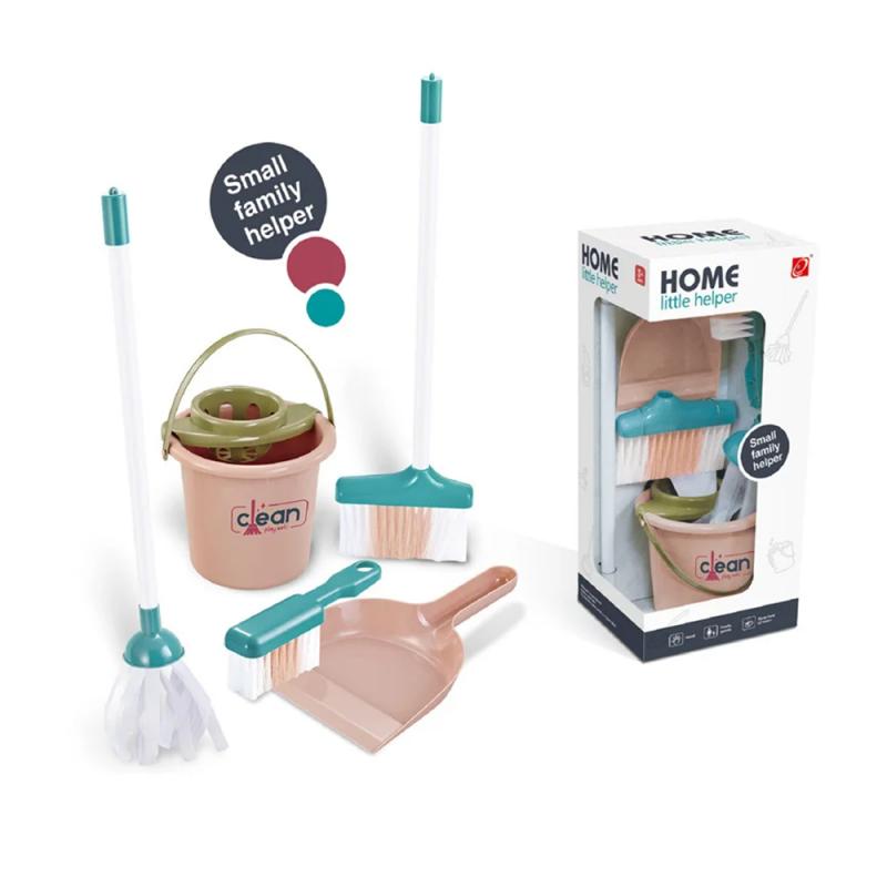 Kids Household Cleaning Toy Set House Cleaning Tool Pretend Cleaning Home Play Toy Game Broom and Mop Set for Boys Girls Gift