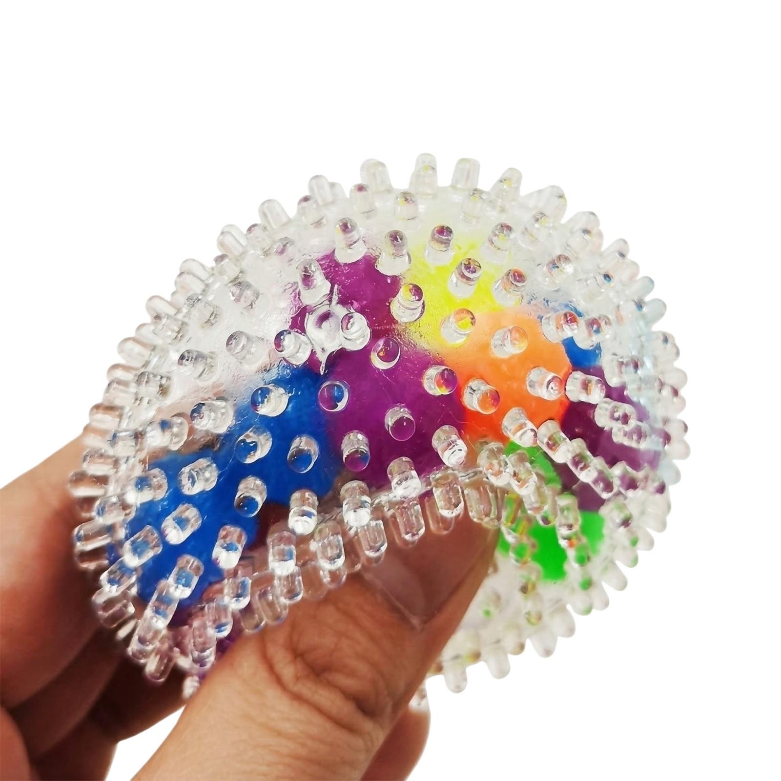 -to-decompress Colorful Bead Massage Ball With Spikes And TPR Soft Rubber.
