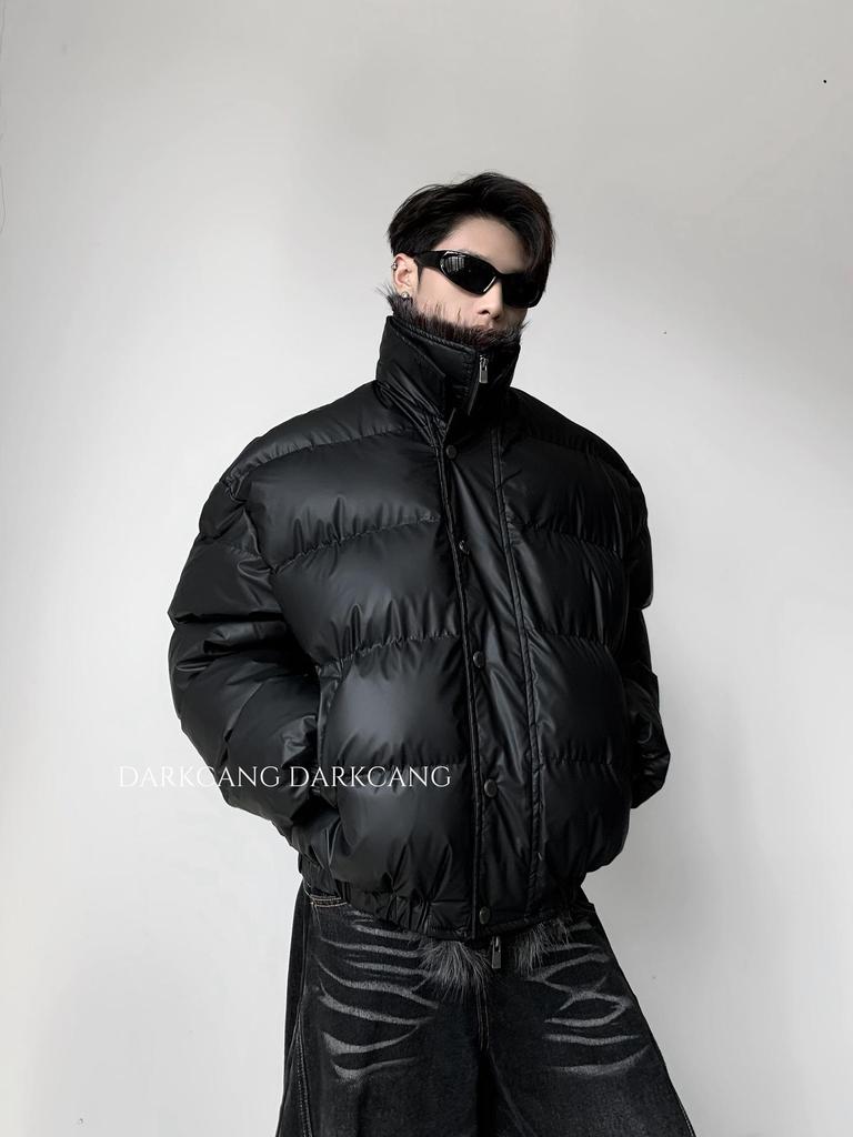 Men's Winter Fur Collar Rococo Leather Cotton Jacket