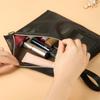 Durable Mesh Cosmetic Bag Black Translucent Lipstick Key Storage Pouch Portable Zipper Travel Toiletry Bag
