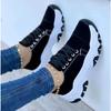 New platform color matching lace-up canvas shoes women's large size low-top casual single shoes sports shoes